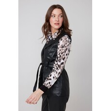 RENUAR RENUAR 25H VESTE S MANCHES FAUX CUIR NOEUD NOIR