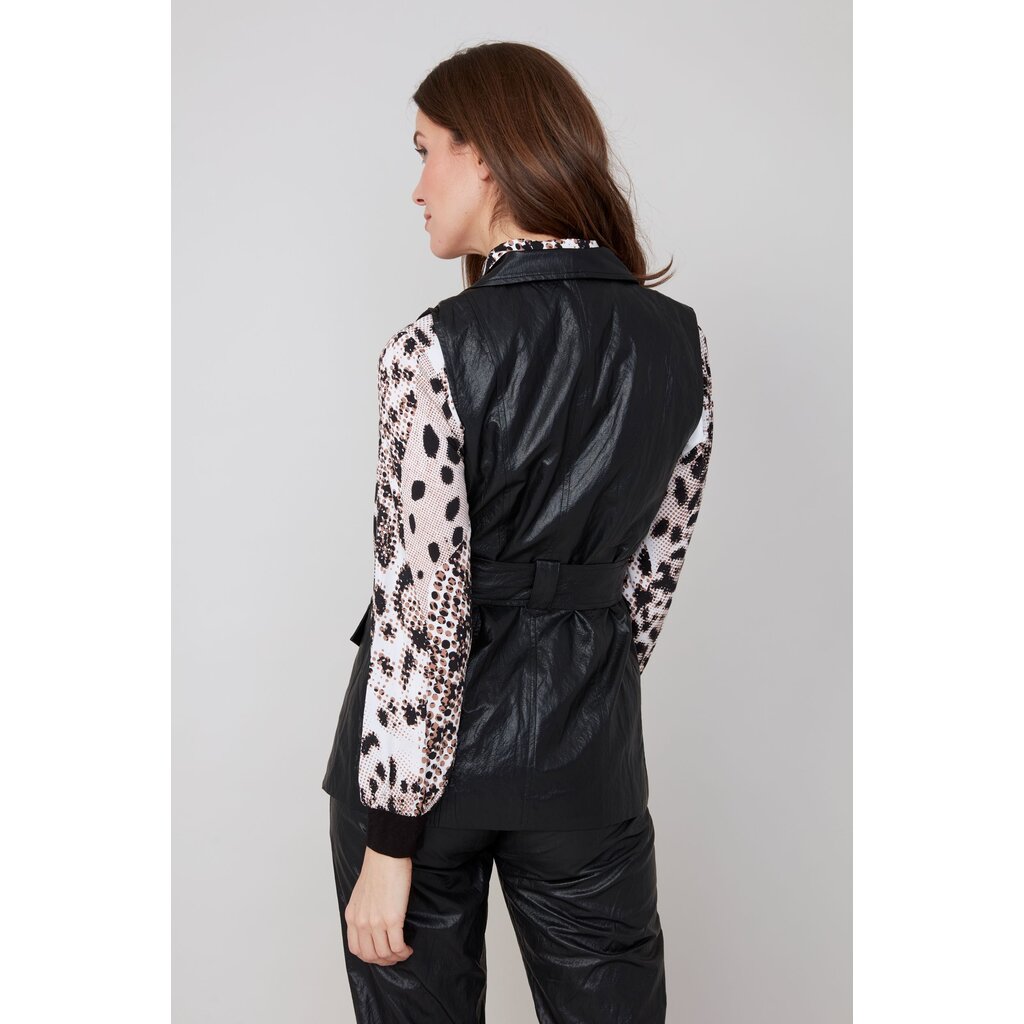 RENUAR RENUAR 25H VESTE S MANCHES FAUX CUIR NOEUD NOIR