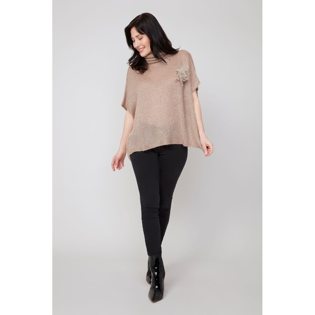 RENUAR RENUAR 25H PULL TRICOT CARRE COL ROULE BRILLANT LATTE