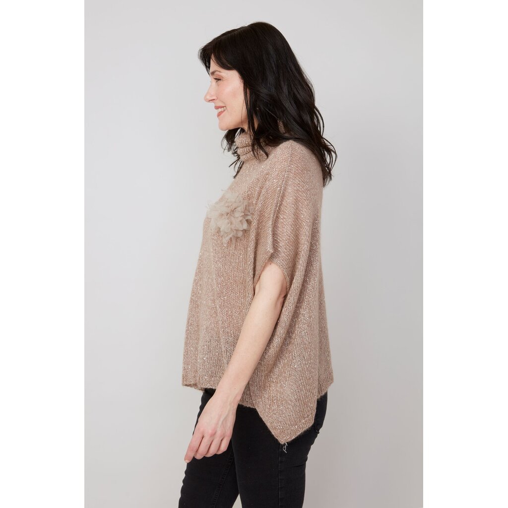 RENUAR RENUAR 25H PULL TRICOT CARRE COL ROULE BRILLANT LATTE