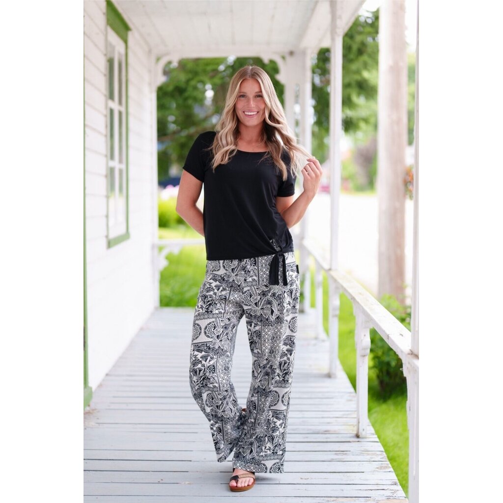 RIEN NE SE PERD TOUT SE CREE RIEN NE SE PERD 26E PALAZO MANGO NOIR/IVOIRE