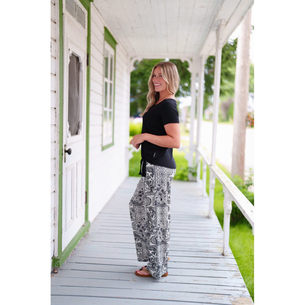 RIEN NE SE PERD TOUT SE CREE RIEN NE SE PERD 26E PALAZO MANGO NOIR/IVOIRE