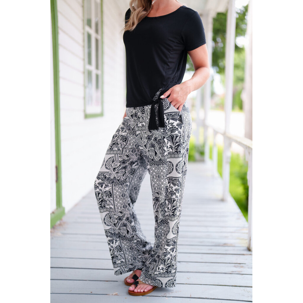 RIEN NE SE PERD TOUT SE CREE RIEN NE SE PERD 26E PALAZO MANGO NOIR/IVOIRE