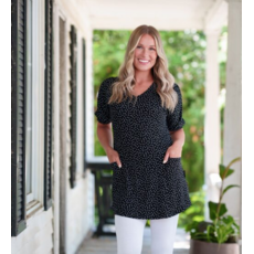 RIEN NE SE PERD TOUT SE CREE RIEN NE SE PERD 26E TUNIQUE MARTINI POIS NOIR