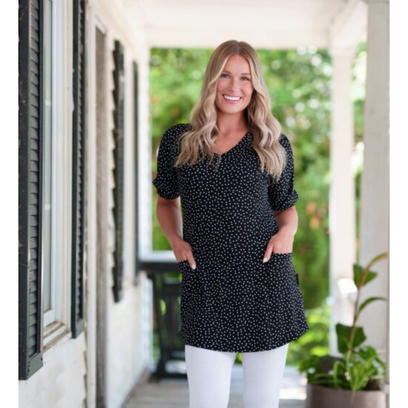 RIEN NE SE PERD TOUT SE CREE RIEN NE SE PERD 26E TUNIQUE MARTINI POIS NOIR