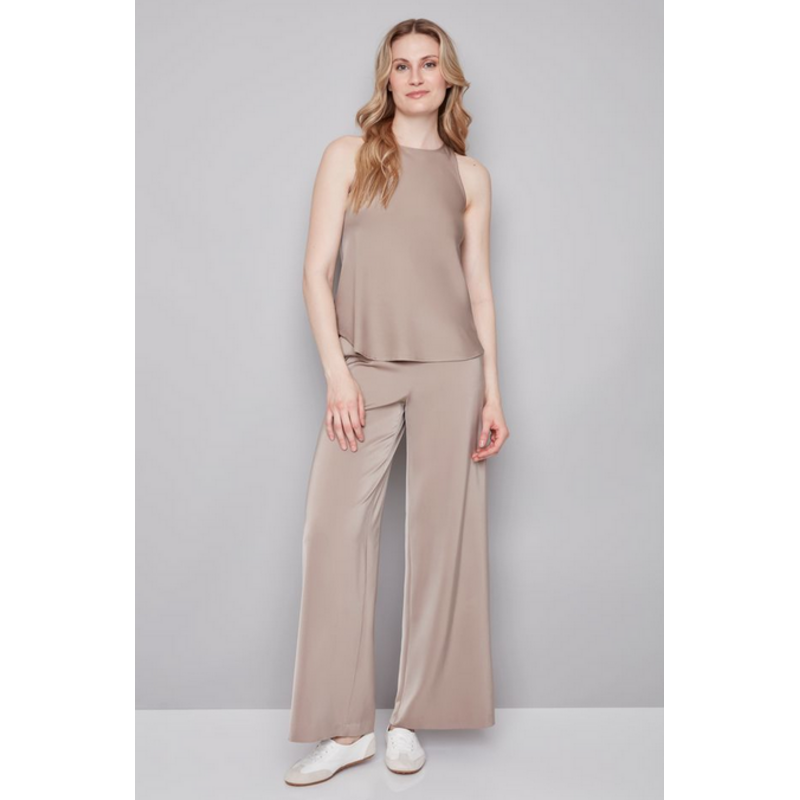 I LOVE TYLER MADISON TYLER MADISON 25H PANTALON WIDE LEG SATINE ALMOND