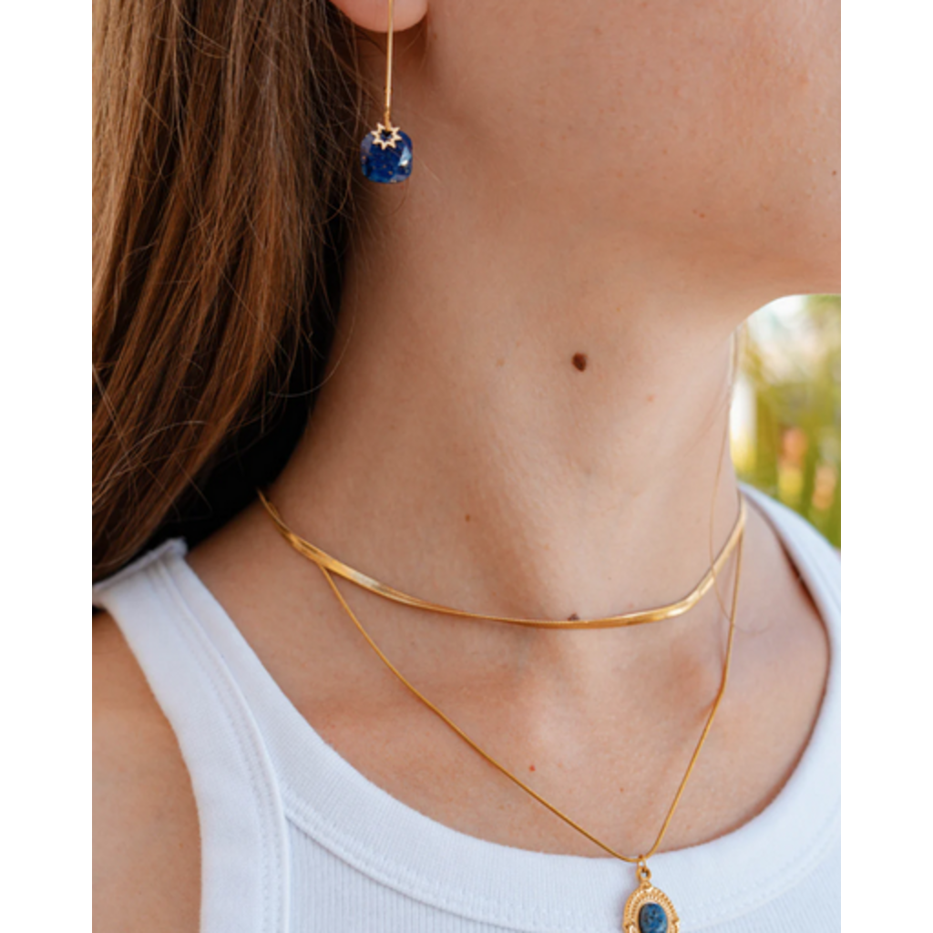 NOEVAH NOEVAH BOUCLES D'OREILLE VIOLETTE LAPIS LAZULI