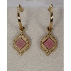 NOEVAH NOEVAH BOUCLES D'OREILLE MARGUERITE RHODOCROSITE