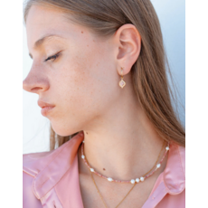 NOEVAH NOEVAH BOUCLES D'OREILLE MARGUERITE RHODOCROSITE