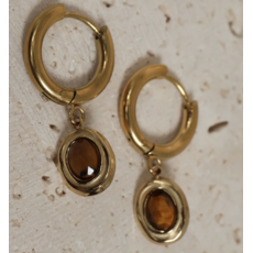 NOEVAH NOEVAH BOUCLES D'OREILLE AMALYA OEIL DE TIGRE