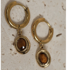 NOEVAH NOEVAH BOUCLES D'OREILLE AMALYA OEIL DE TIGRE