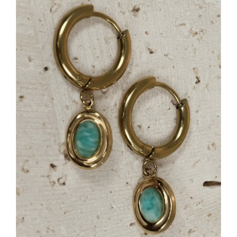 NOEVAH NOEVAH BOUCLES D'OREILLE AMALYA JADE AFRICAINE