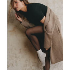 BLEU FORÊT BLEU FORET CHAUSSETTE SOIE DENTELLE BAROQUE NEIGE