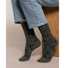 BLEU FORÊT BLEU FORET CHAUSSETTE LAINE FINE PEAU DE BETE SAUGE