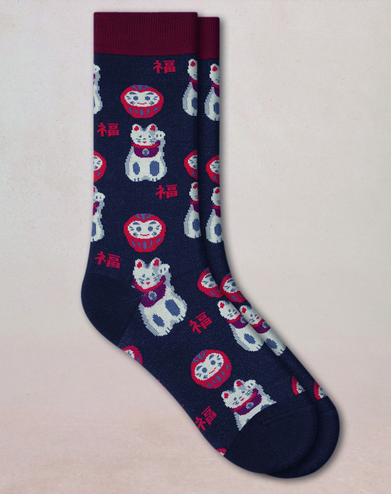 BLEU FORÊT BLEU FORET CHAUSSETTE PORTE BONHEUR MARINE