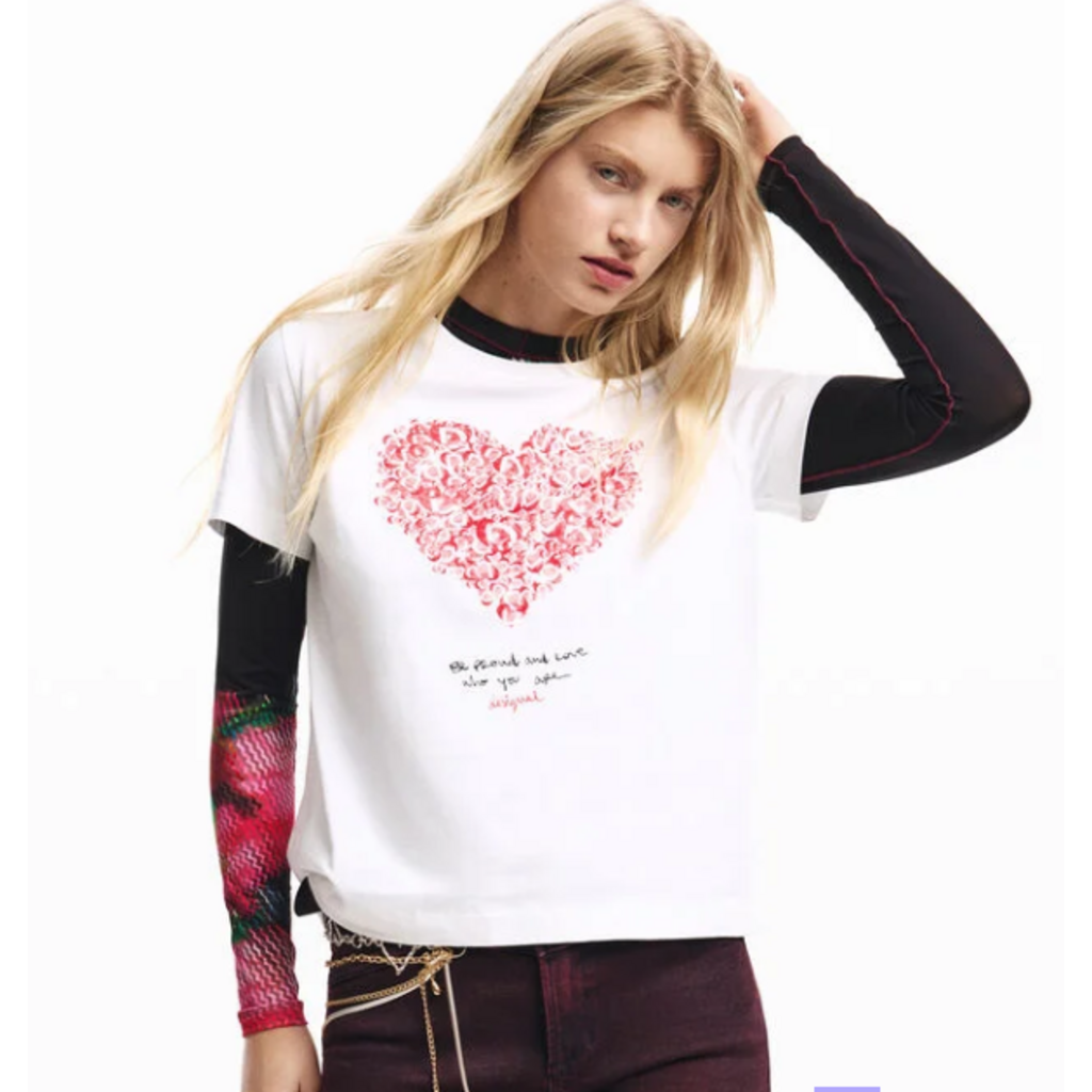 DESIGUAL DESIGUAL 26E TSHIRT COR COEUR BLANC
