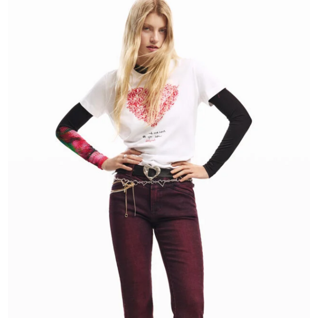 DESIGUAL DESIGUAL 26E TSHIRT COR COEUR BLANC