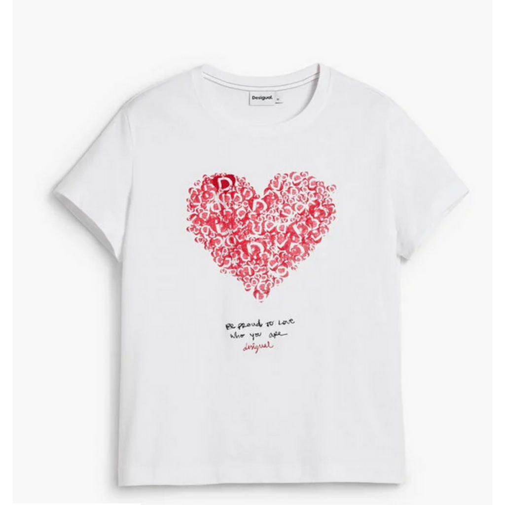 DESIGUAL DESIGUAL 26E TSHIRT COR COEUR BLANC