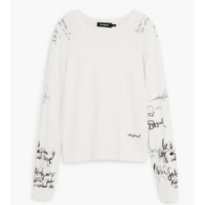 DESIGUAL DESIGUAL 26E TOP MARQUETTE CALLIGRAPHIE CREME