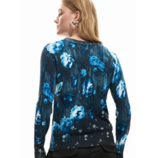 DESIGUAL DESIGUAL 26E TOP FARGO FLEURS BLEU/NOIR