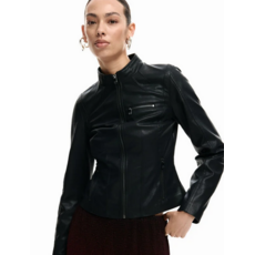 DESIGUAL DESIGUAL 26E JACKET DANNY FAUX CUIR ZIPS NOIR