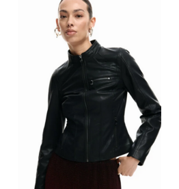 DESIGUAL DESIGUAL 26E JACKET DANNY FAUX CUIR ZIPS NOIR