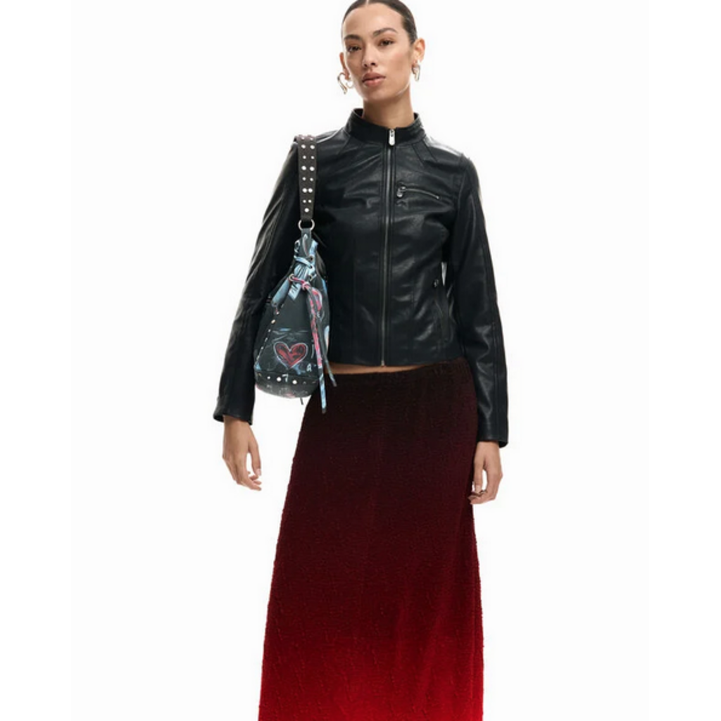 DESIGUAL DESIGUAL 26E JACKET DANNY FAUX CUIR ZIPS NOIR