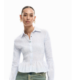 DESIGUAL DESIGUAL 26E CHEMISE MURI BAS A VOLANTS BLEU/BLANC