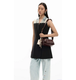 DESIGUAL DESIGUAL 26E VESTE LONGUE POTTER S MANCHE JEAN/NOIR