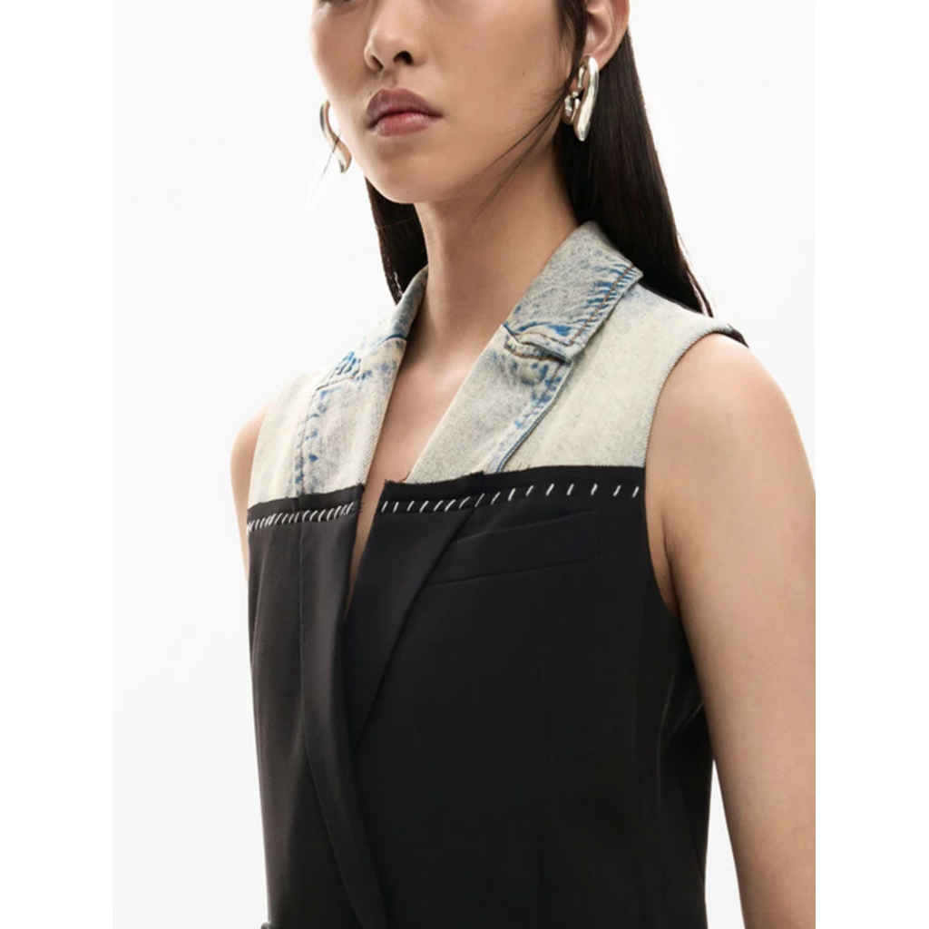 DESIGUAL DESIGUAL 26E VESTE LONGUE POTTER S MANCHE JEAN/NOIR