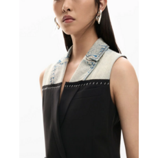 DESIGUAL DESIGUAL 26E VESTE LONGUE POTTER S MANCHE JEAN/NOIR