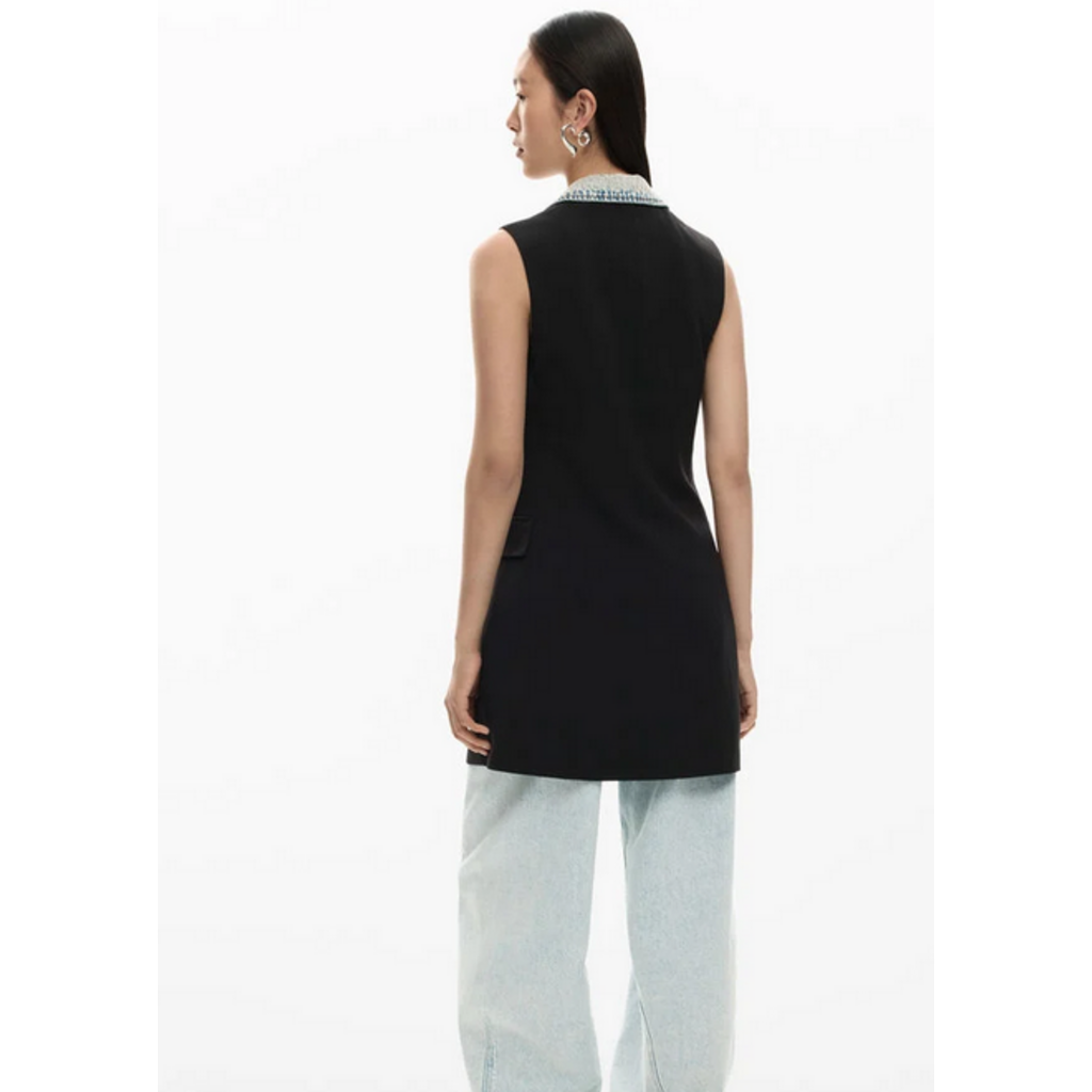 DESIGUAL DESIGUAL 26E VESTE LONGUE POTTER S MANCHE JEAN/NOIR