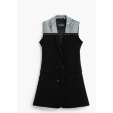 DESIGUAL DESIGUAL 26E VESTE LONGUE POTTER S MANCHE JEAN/NOIR