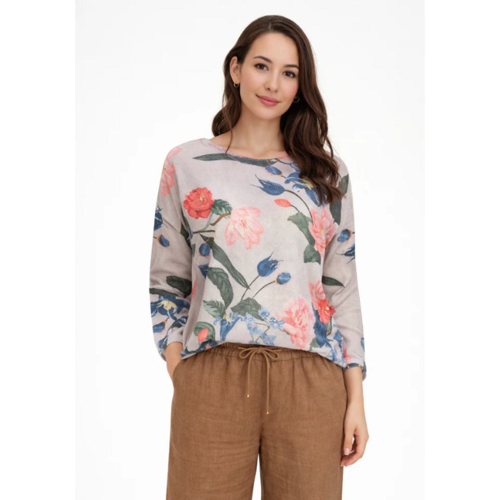 M MADE IN ITALY M MADE IN ITALY 26E 33/9006Y TRICOT ETE FLEUR AVOINE