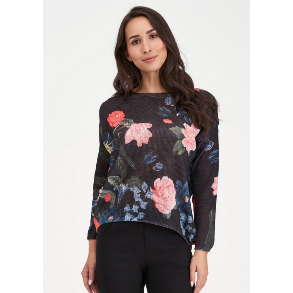 M MADE IN ITALY M MADE IN ITALY 26E 33/9006Y TRICOT ETE FLEUR NOIR