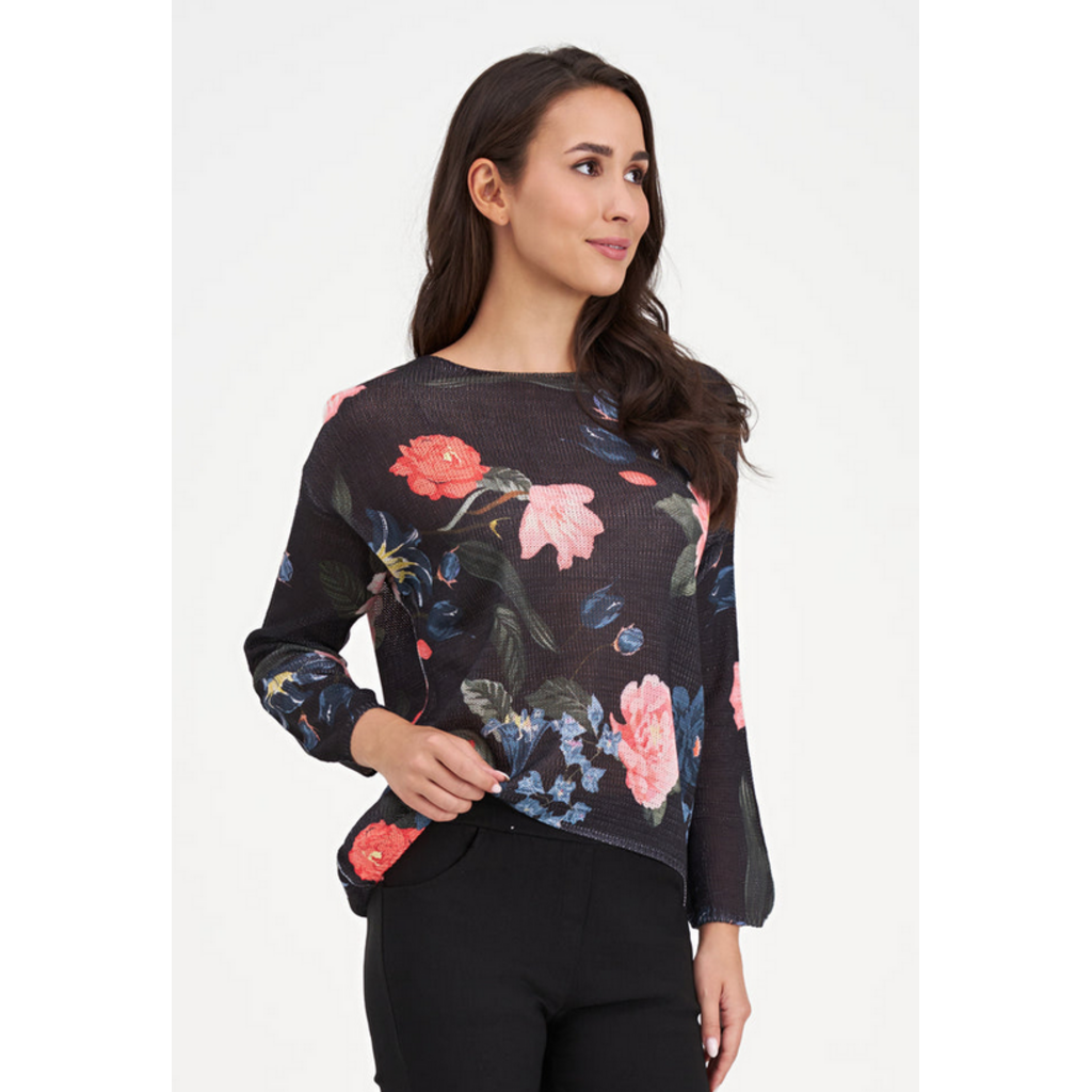 M MADE IN ITALY M MADE IN ITALY 26E 33/9006Y TRICOT ETE FLEUR NOIR