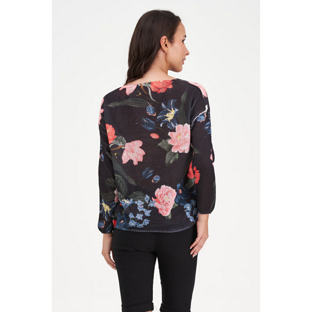 M MADE IN ITALY M MADE IN ITALY 26E 33/9006Y TRICOT ETE FLEUR NOIR