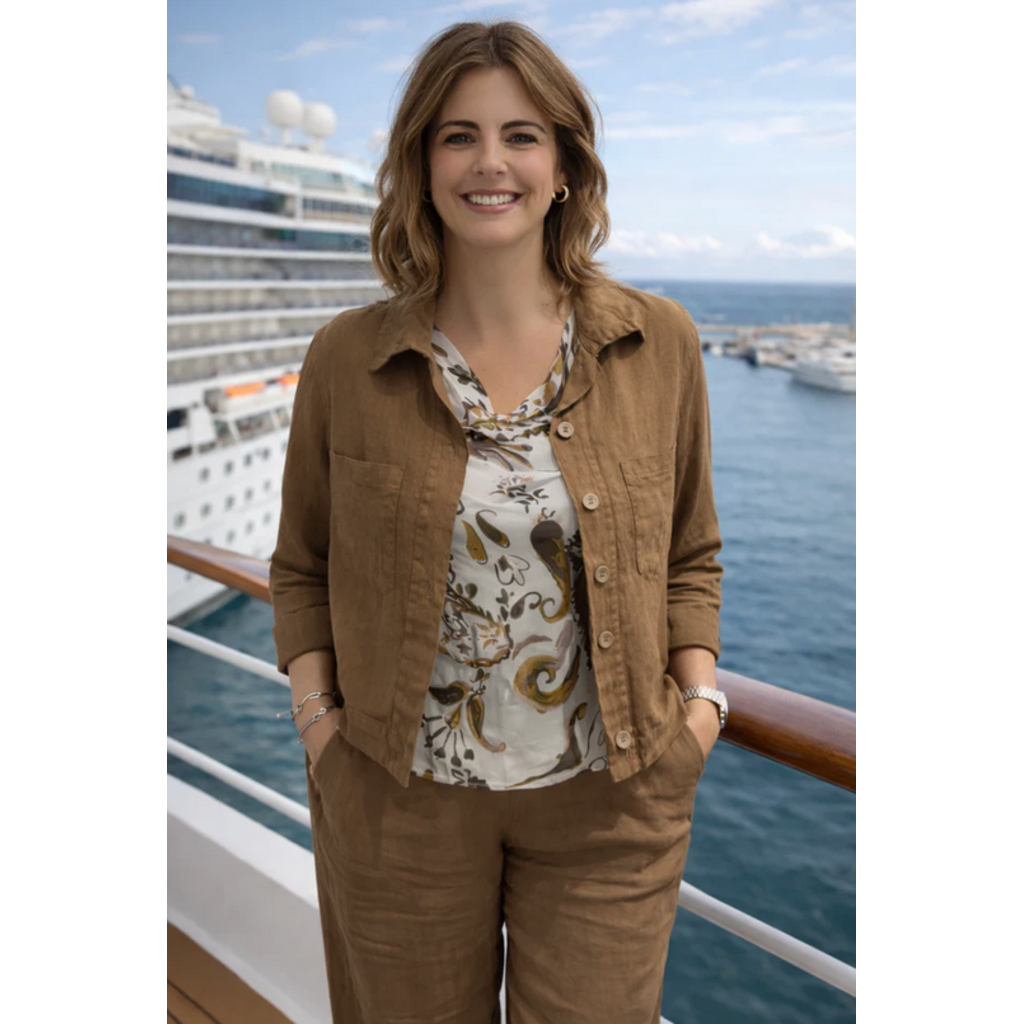 M MADE IN ITALY M MADE IN ITALY 26E 26/9447Y VESTE LEGERE LIN MOKA