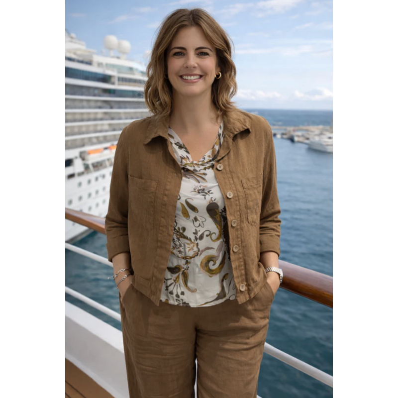 M MADE IN ITALY M MADE IN ITALY 26E 26/9447Y VESTE LEGERE LIN MOKA