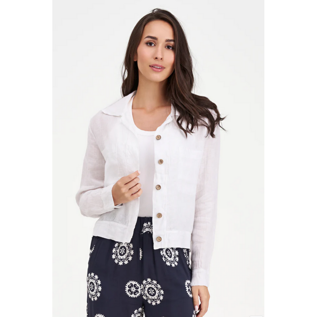 M MADE IN ITALY M MADE IN ITALY 26E 26/9447Y VESTE LEGERE LIN BLANC