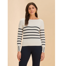 FDJ FDJ 26E 1955314 TOP RAYURES CREME/NAVY