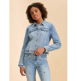 FDJ FDJ 26E 1450632 EMBROIDERED DENIM JACKET PALE WASH