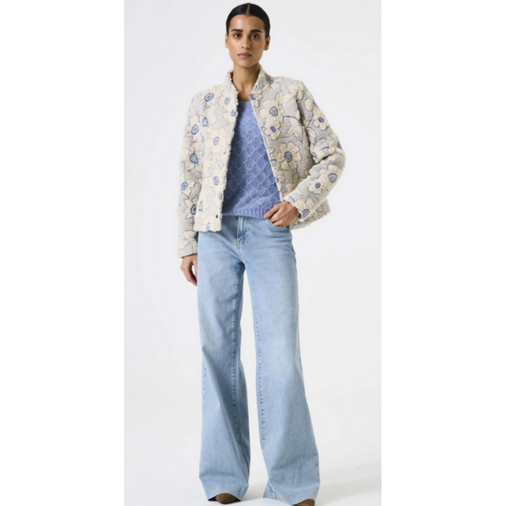 GARCIA GARCIA 26E JACKET TEXTURE DOUX FLEURS SOFT IVORY