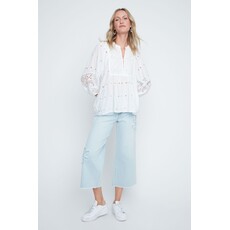 RENUAR RENUAR 26E BLOUSE BRODEE MANCHE BOUFFANTE BLANC