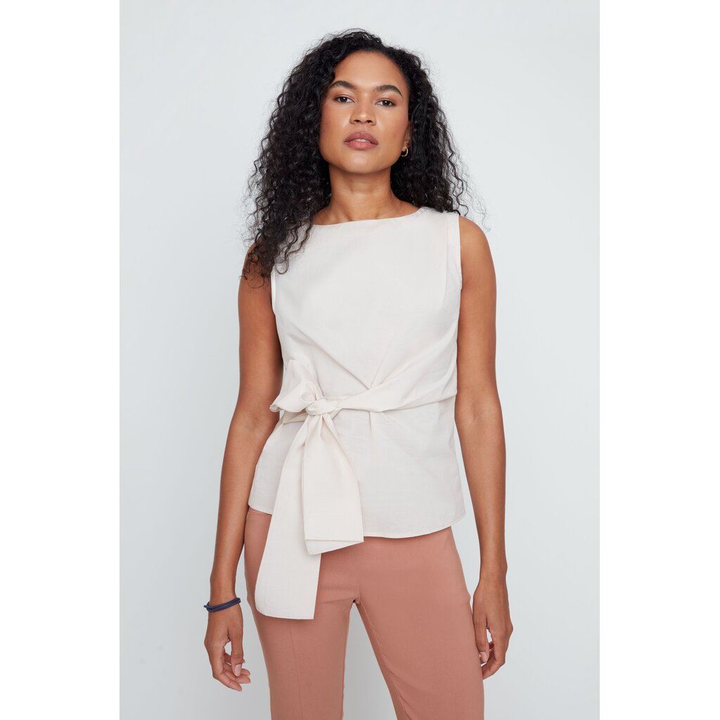 RENUAR RENUAR 26E TOP S MANCHE NOEUD CREME