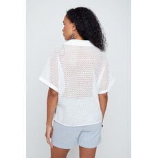 RENUAR RENUAR 26E BLOUSE COURTE DOS AJOURE CREME