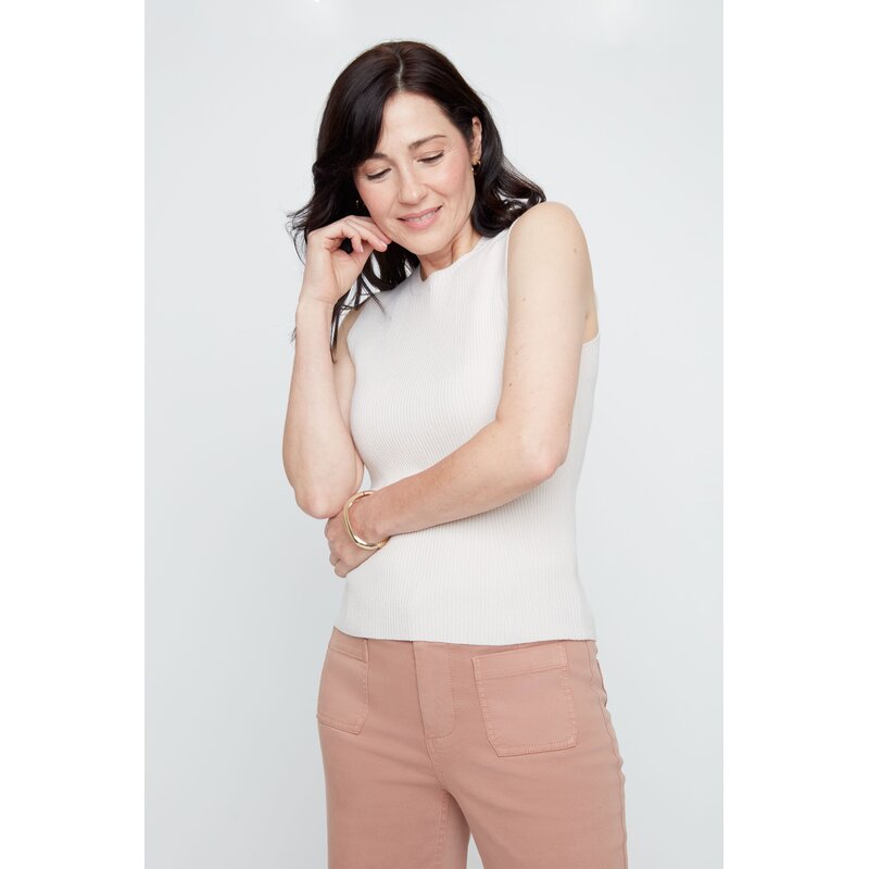 RENUAR RENUAR 26E TOP TRICOT SANS MANCHE OYSTER