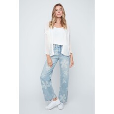 RENUAR RENUAR 26E VESTE TRICOT AJOURE CREME