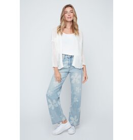 RENUAR RENUAR 26E VESTE TRICOT AJOURE CREME