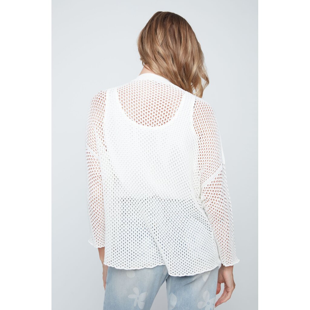 RENUAR RENUAR 26E VESTE TRICOT AJOURE CREME